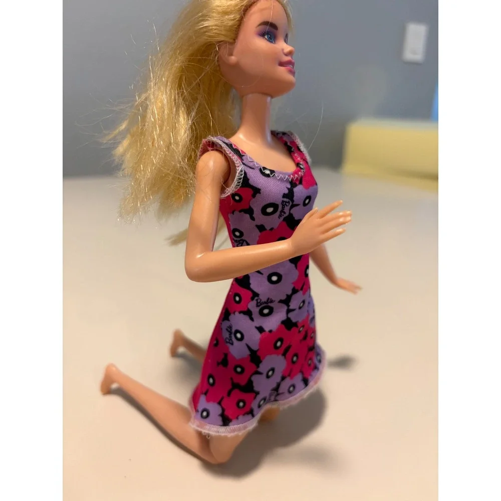 Barbie Made to Move Doll Blonde Floral Dress Articulated Posable Toy 11.5 inch